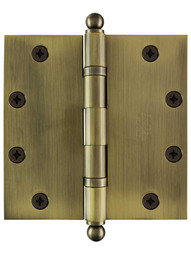 5" Solid Brass Ball-Bearing Door Hinge with Ball Tips